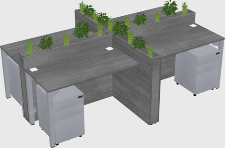 Rectangular shared desk
