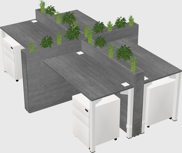 Rectangular shared desk
