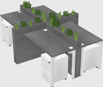 Rectangular shared desk