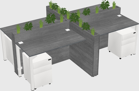 Rectangular shared desk