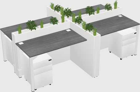 Rectangular shared desk