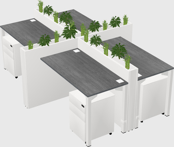 Rectangular shared desk
