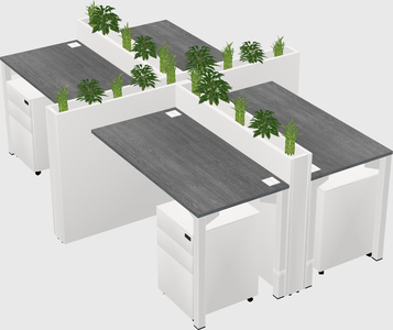 Rectangular shared desk