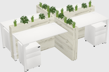 Rectangular shared desk