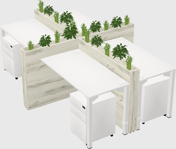 Rectangular shared desk