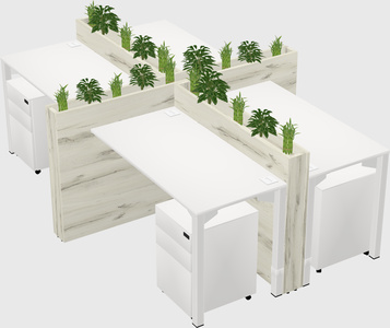 Rectangular shared desk