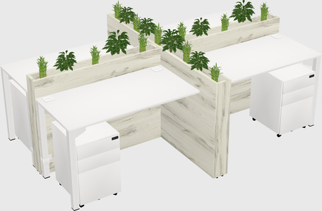 Rectangular shared desk