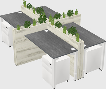 Rectangular shared desk