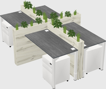Rectangular shared desk