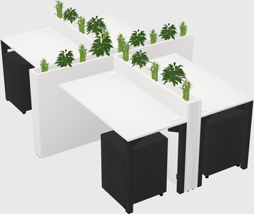 Rectangular shared desk