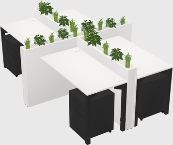 Rectangular shared desk