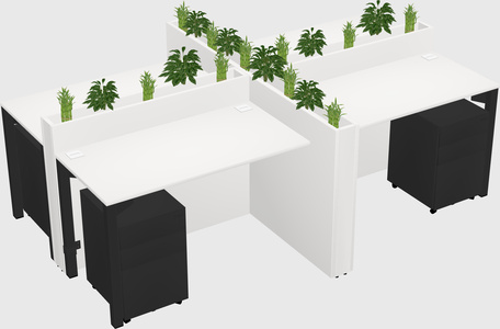 Rectangular shared desk