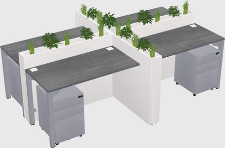 Rectangular shared desk