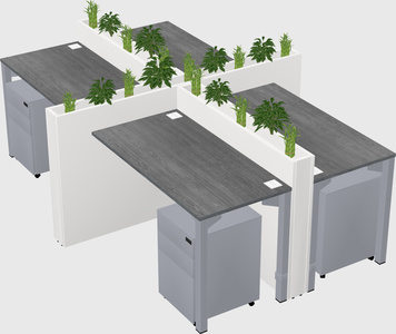 Rectangular shared desk