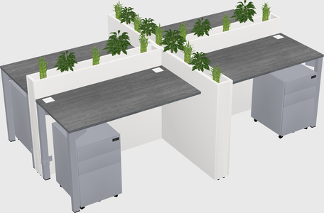 Rectangular shared desk