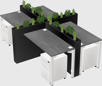 Rectangular shared desk