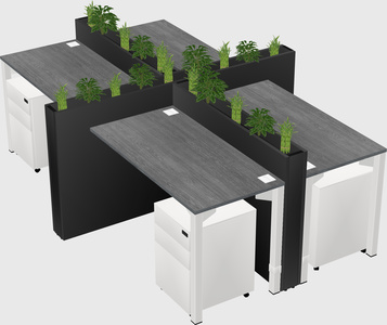 Rectangular shared desk