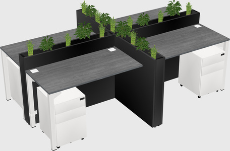 Rectangular shared desk