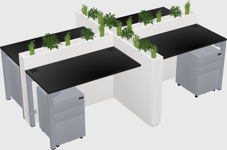 Rectangular shared desk