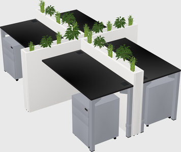 Rectangular shared desk