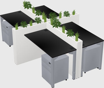 Rectangular shared desk
