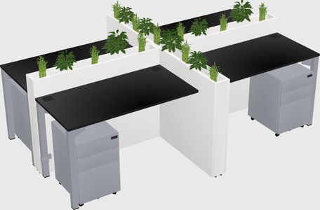 Rectangular shared desk