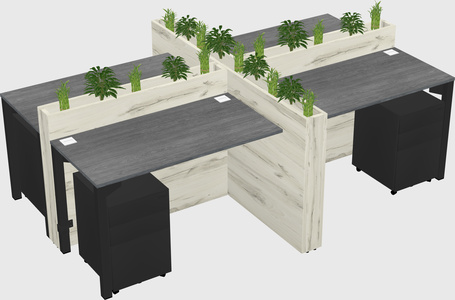 Rectangular shared desk