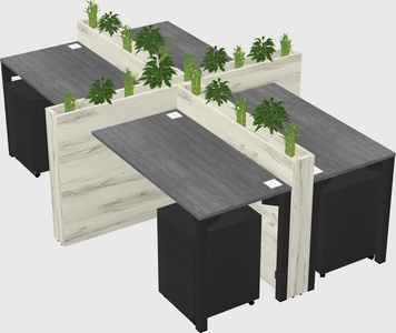 Rectangular shared desk