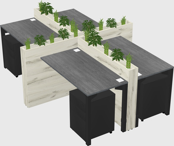 Rectangular shared desk