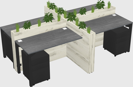 Rectangular shared desk