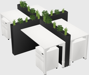 Rectangular shared desk
