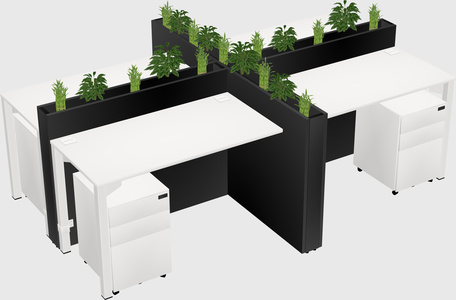 Rectangular shared desk