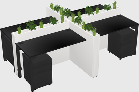 Rectangular shared desk