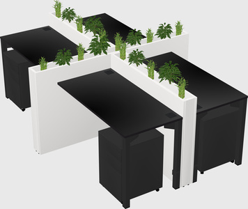 Rectangular shared desk