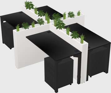 Rectangular shared desk