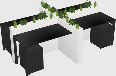 Rectangular shared desk