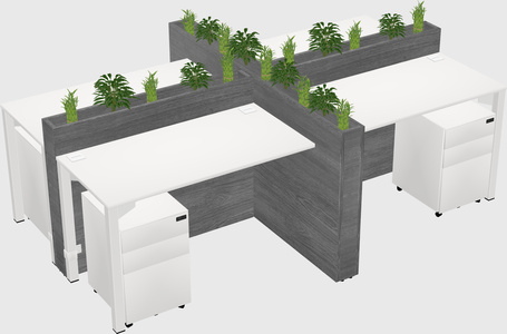 Rectangular shared desk