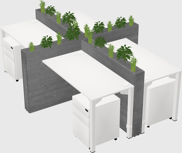 Rectangular shared desk