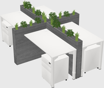 Rectangular shared desk