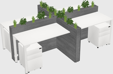 Rectangular shared desk