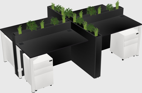 Rectangular shared desk