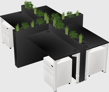Rectangular shared desk