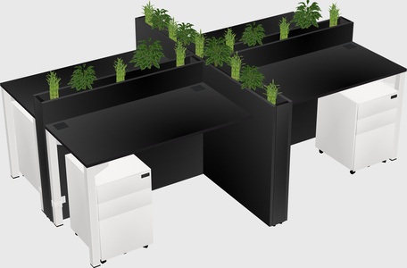 Rectangular shared desk