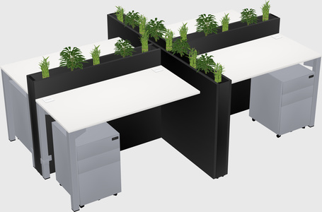 Rectangular shared desk
