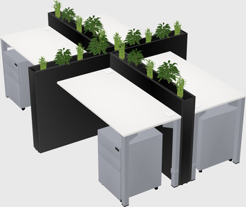 Rectangular shared desk