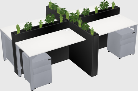 Rectangular shared desk