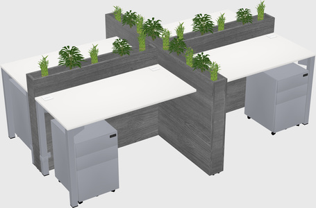 Rectangular shared desk