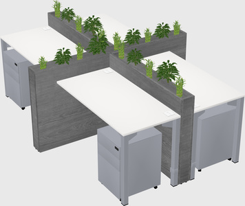 Rectangular shared desk