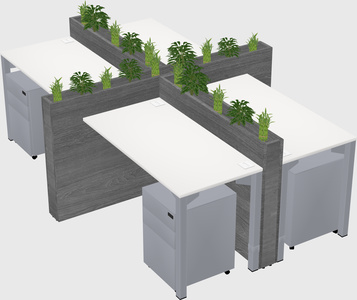 Rectangular shared desk