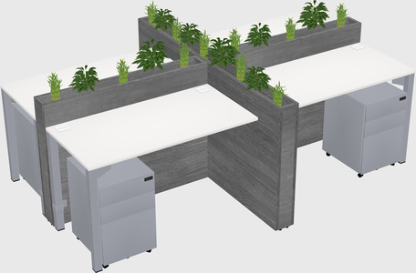 Rectangular shared desk